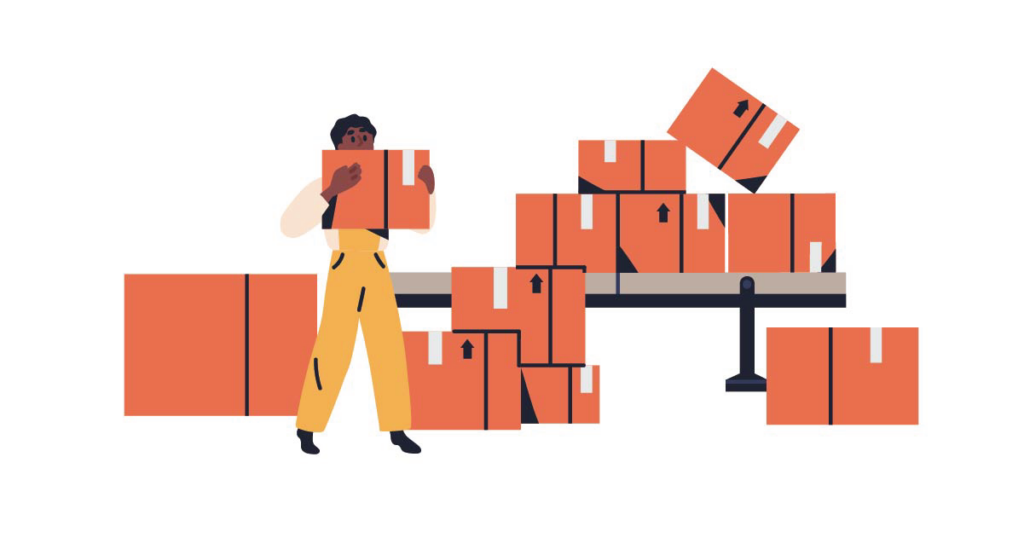 Warehouse Worker Boxes